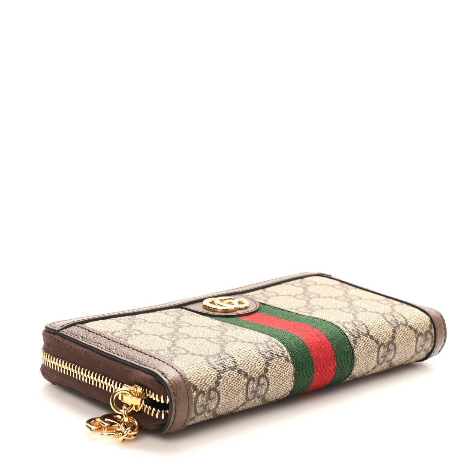 Gucci GG Supreme Monogram Web Ophidia Zip Around Wallet Brown 4 of 8