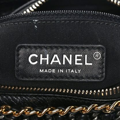 Chanel Tweed Calfskin Small Gabrielle Hobo Black Blue 6 of 8