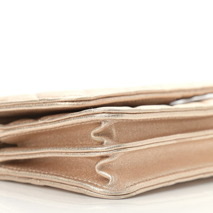 Chanel Metallic Lambskin Quilted Mini Wallet On Chain WOC Gold 9 of 11