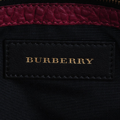 Burberry Signature Grain Calfskin Check Embossed Small Chichester Crossbody Clutch Bag Mahogany Red 6 of 10