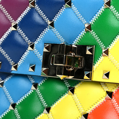 Valentino Garavani Lambskin Medium Rockstud Spike Shoulder Bag Rainbow 6 of 8