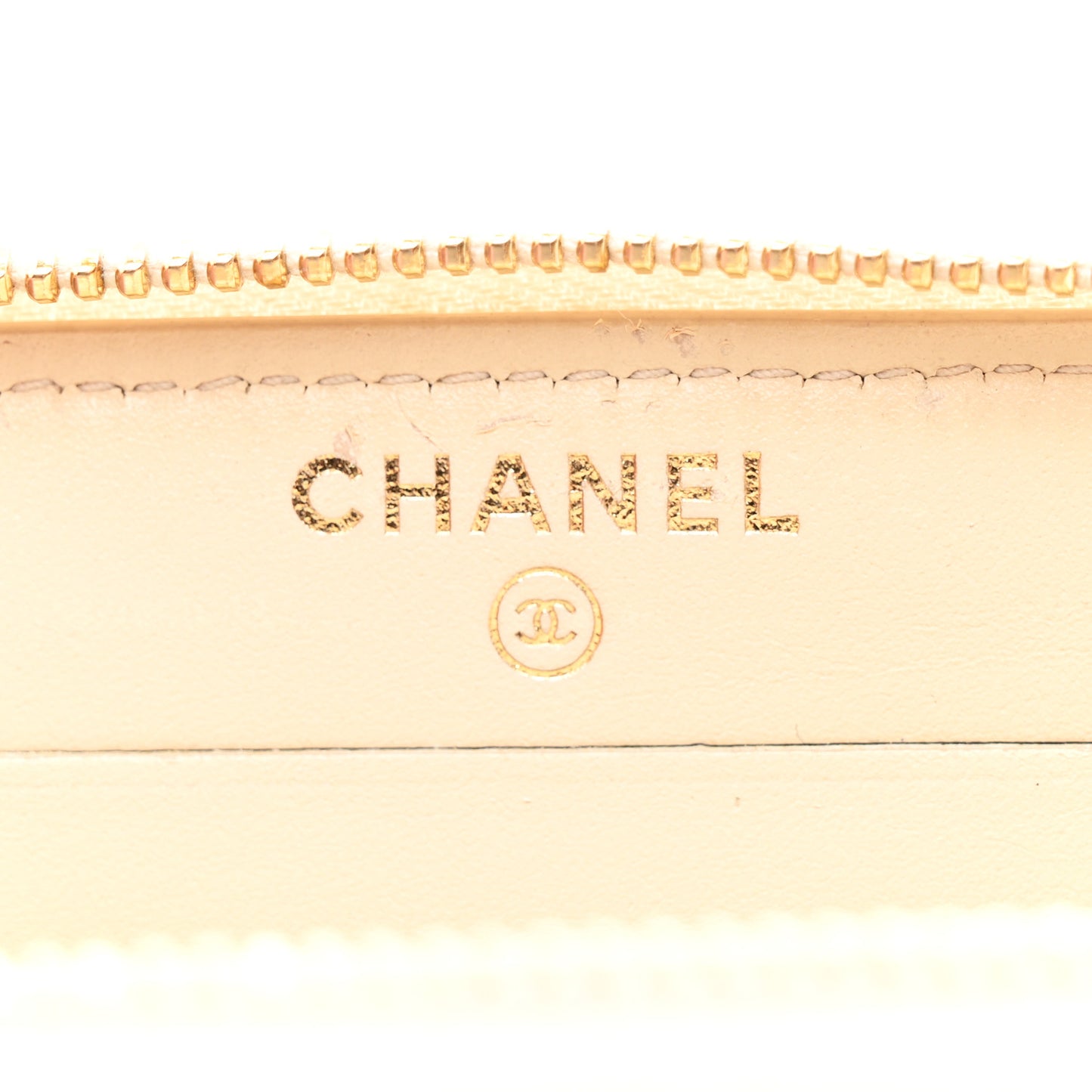 Lurex Canvas Deauville Medium Zip Around Wallet Beige