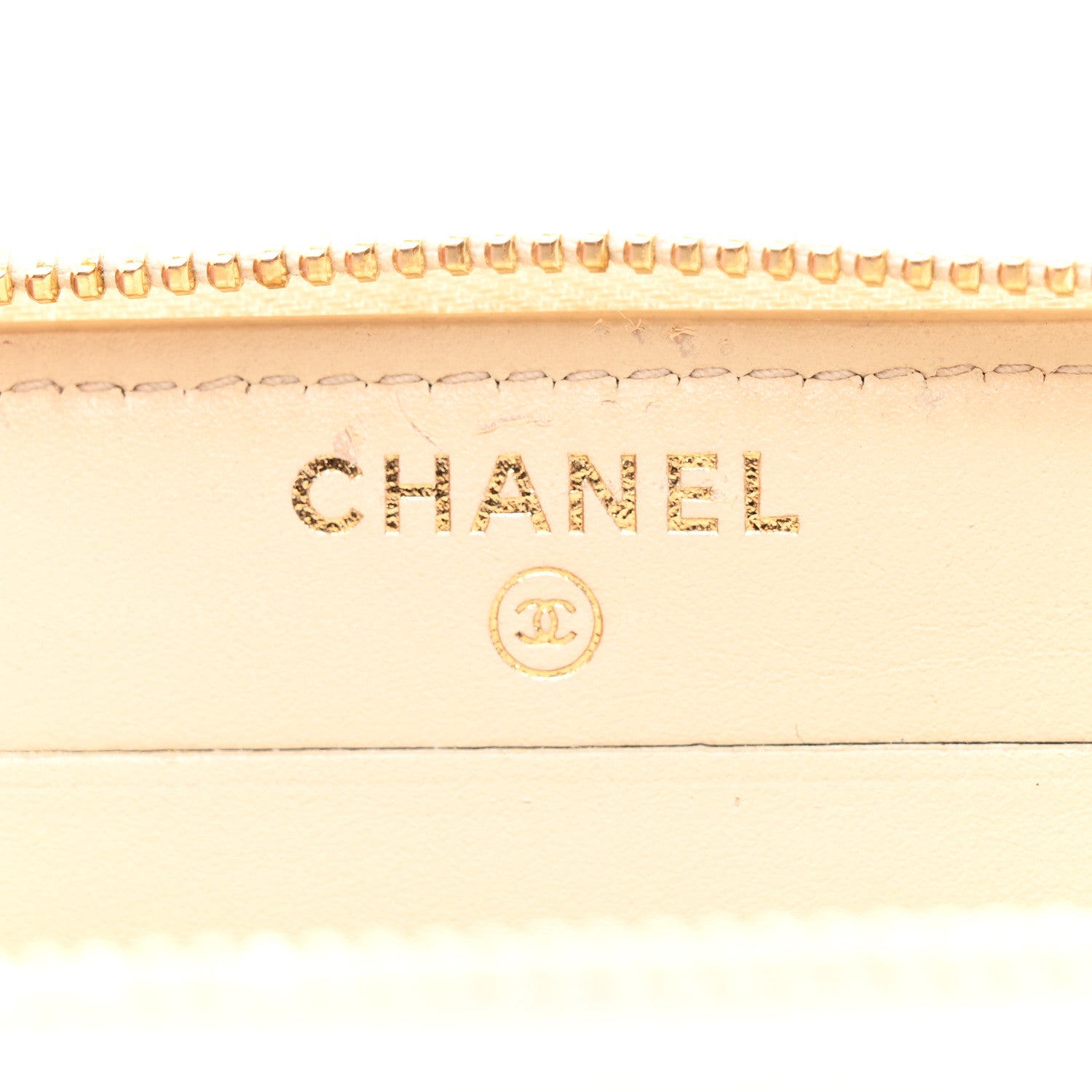 Chanel Lurex Canvas Deauville Medium Zip Around Wallet Beige 6 of 10