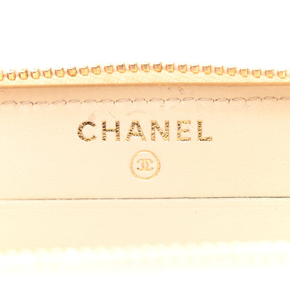 Chanel Lurex Canvas Deauville Medium Zip Around Wallet Beige 6 of 10