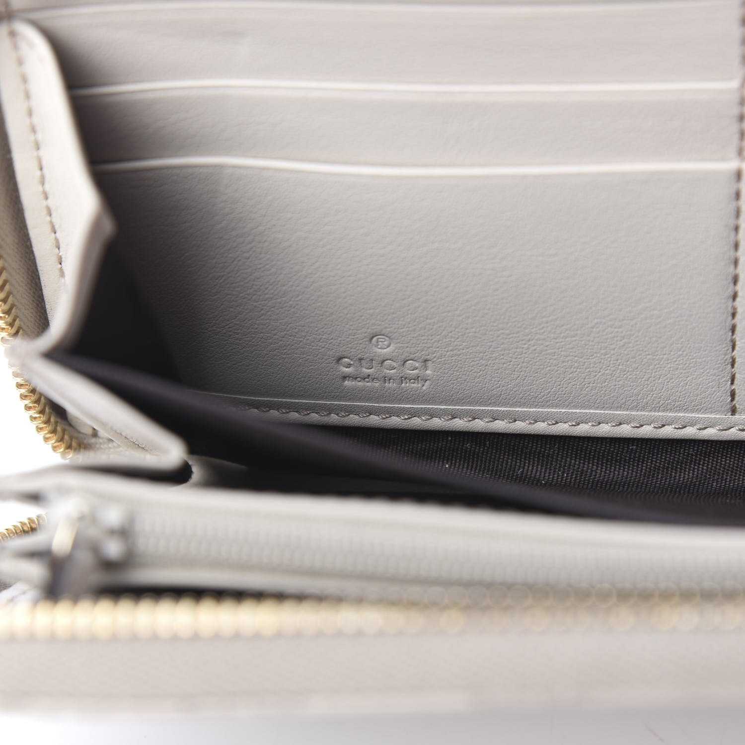 Gucci Guccissima Signature Microguccissima Bree Zip Around Wallet Off White 5 of 8