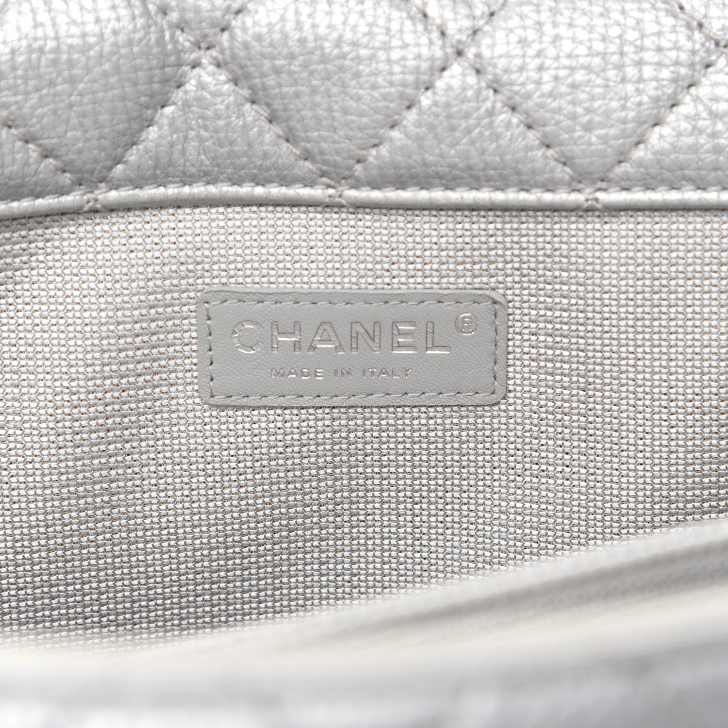 Chanel Metallic Calfskin Quilted XXL Travel Flap Bag Silver 13 of 15