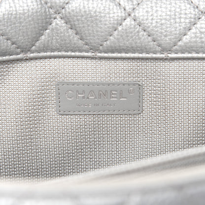 Chanel Metallic Calfskin Quilted XXL Travel Flap Bag Silver 13 of 15