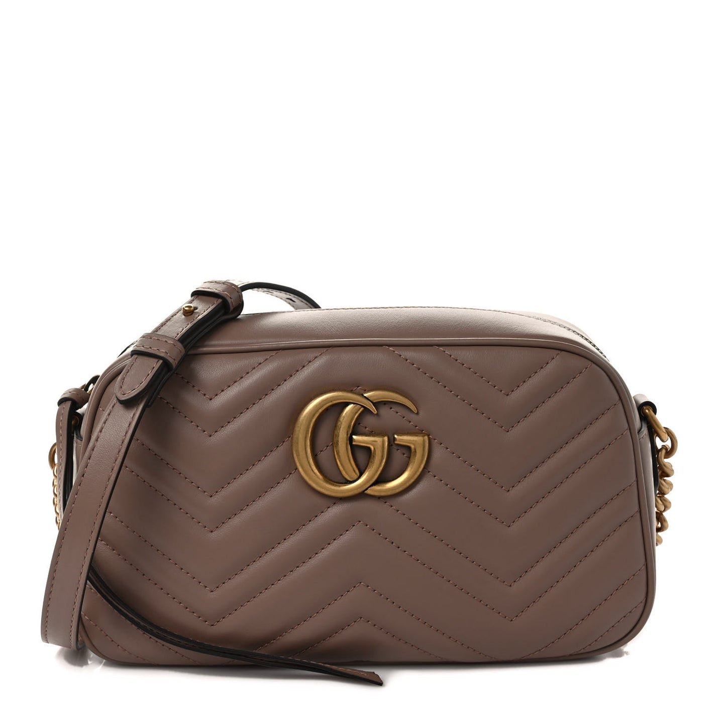 Calfskin Matelasse Small GG Marmont Chain Shoulder Bag Porcelain Rose