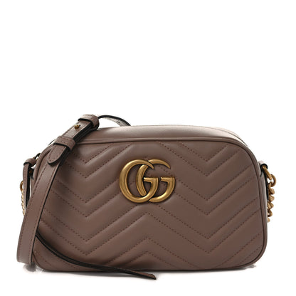 Gucci Calfskin Matelasse Small GG Marmont Chain Shoulder Bag Porcelain Rose 1 of 9