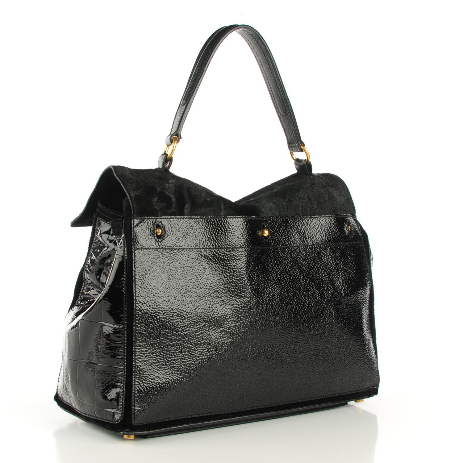 Saint Laurent Pony Hair Patent Large Muse Two Black 3 of 7