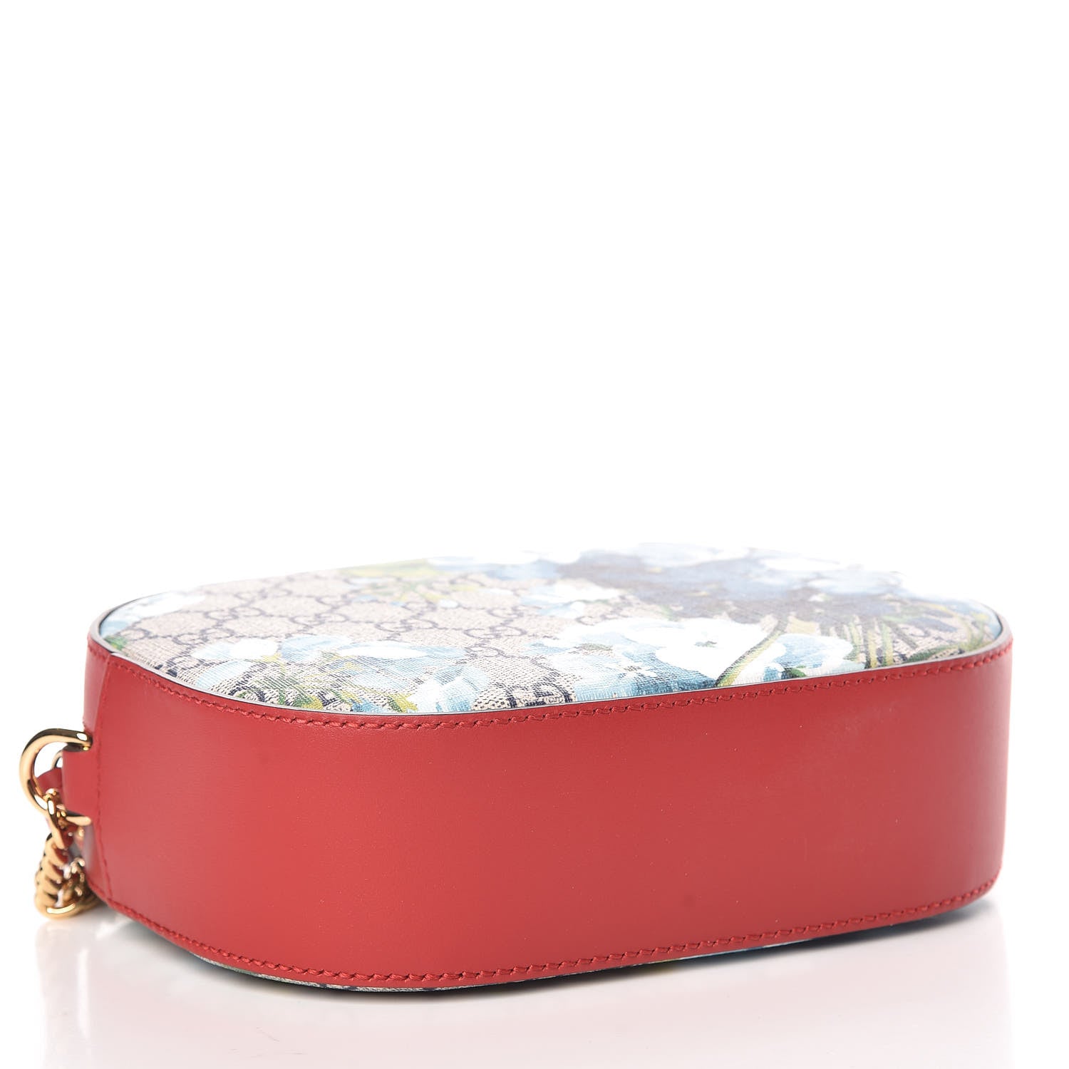 Gucci GG Supreme Monogram Blooms Mini Chain Shoulder Bag Beige Blue Navy Hibiscus Red 4 of 9