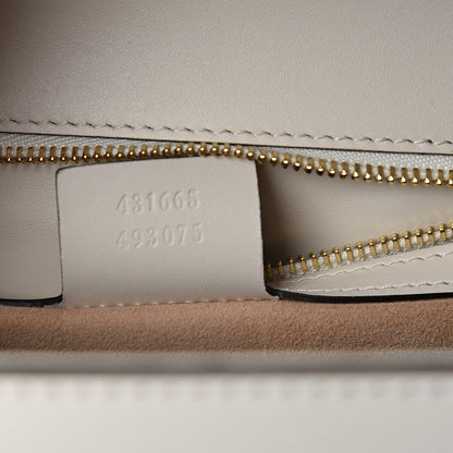 Gucci Calfskin Embroidered Medium Sylvie Top Handle Bag White 6 of 9