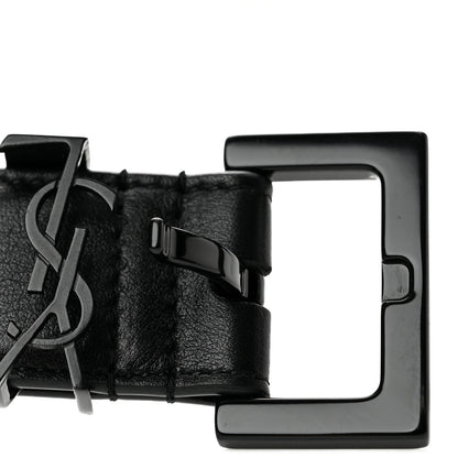 Saint Laurent Box Laque Monochrome Monogram Square Buckle Belt 75 30 Black 8 of 8