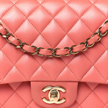 Chanel Iridescent Lambskin Quilted Medium Double Flap Pink 7 of 9