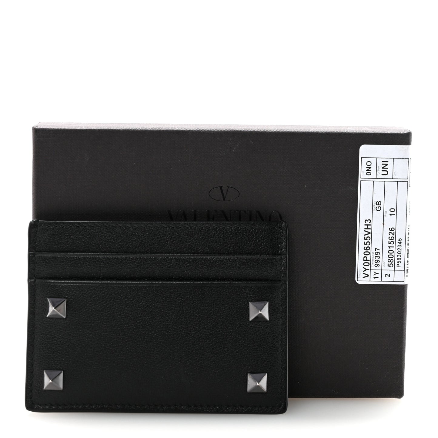 Vitello Rockstud Card Holder Black