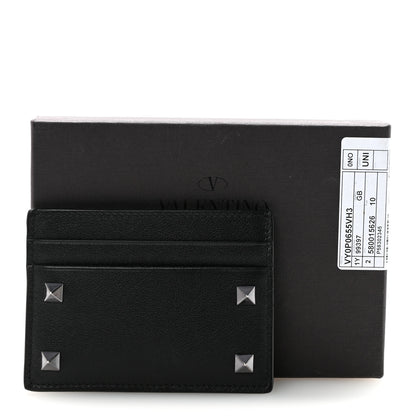 Valentino Garavani Vitello Rockstud Card Holder Black 7 of 7