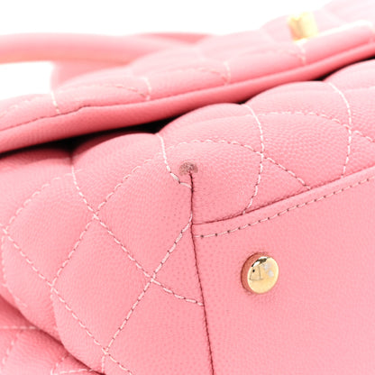 Chanel Caviar Quilted Small Coco Handle Flap Pink 14 of 19