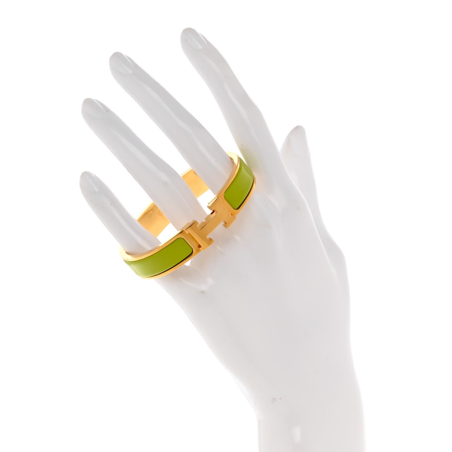 Hermes Enamel Narrow Clic Clac H Bracelet GM Vert Prairie 2 of 5