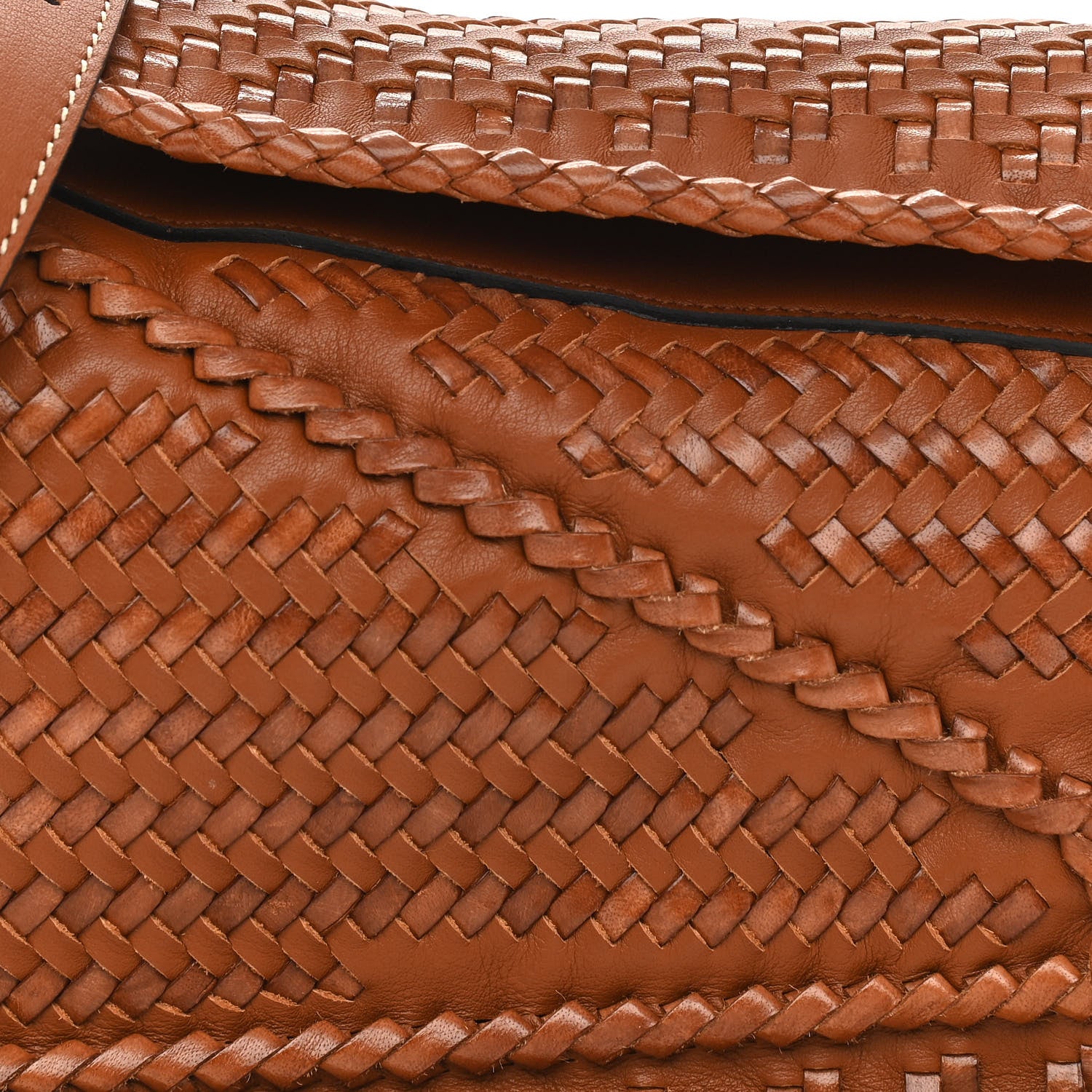 Loewe Calfskin Woven Small Puzzle Bag Tan 7 of 12