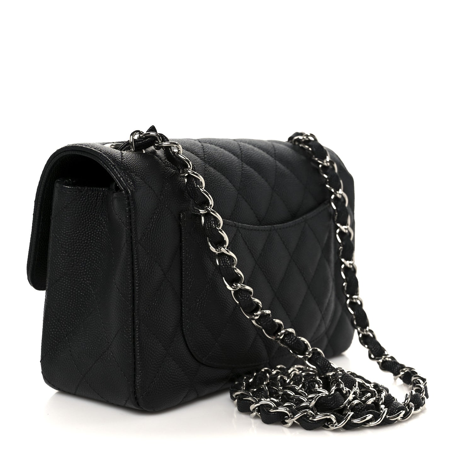 Caviar Quilted Mini Rectangular Flap Black
