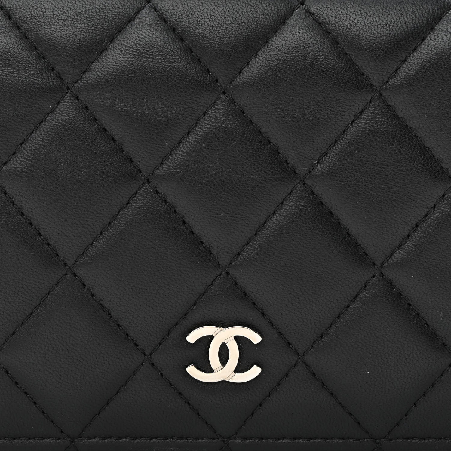 Chanel Lambskin Quilted Yen Wallet Black 9 of 12