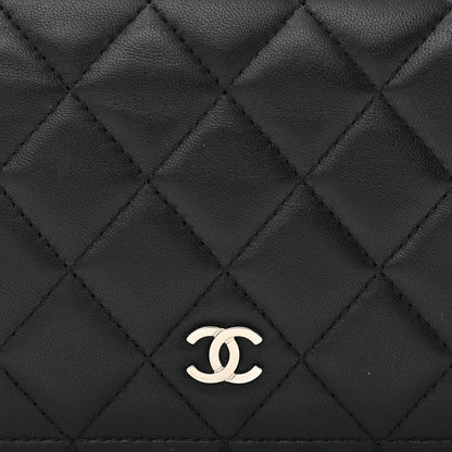 Chanel Lambskin Quilted Yen Wallet Black 9 of 12