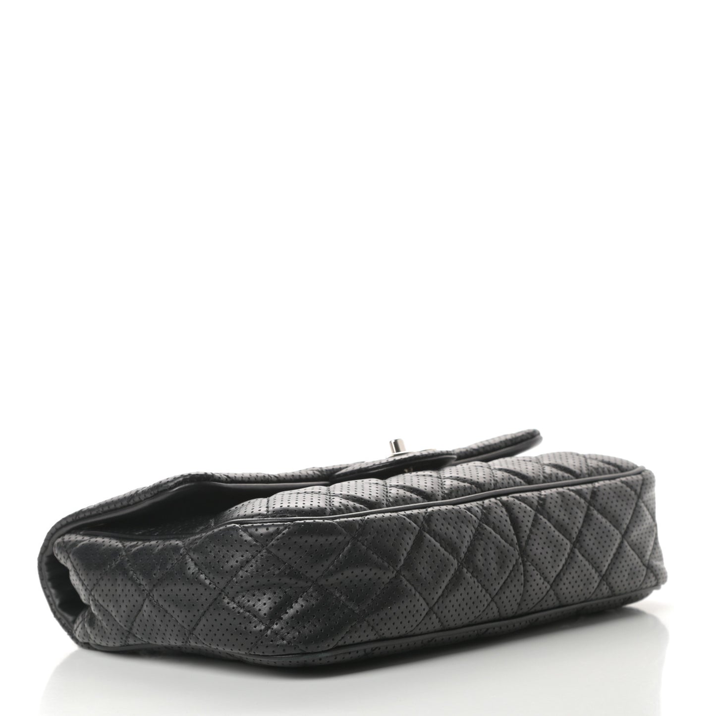 Lambskin Perforated Jumbo Punch Flap Black