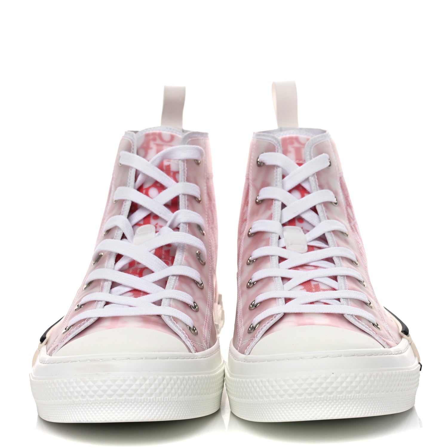 Christian Dior Canvas Oblique Mens B23 High Top Sneakers 44 Red White 3 of 8