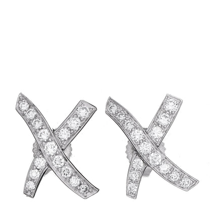 Tiffany Platinum Diamond Small Paloma Picasso "X" Earrings 1 of 5