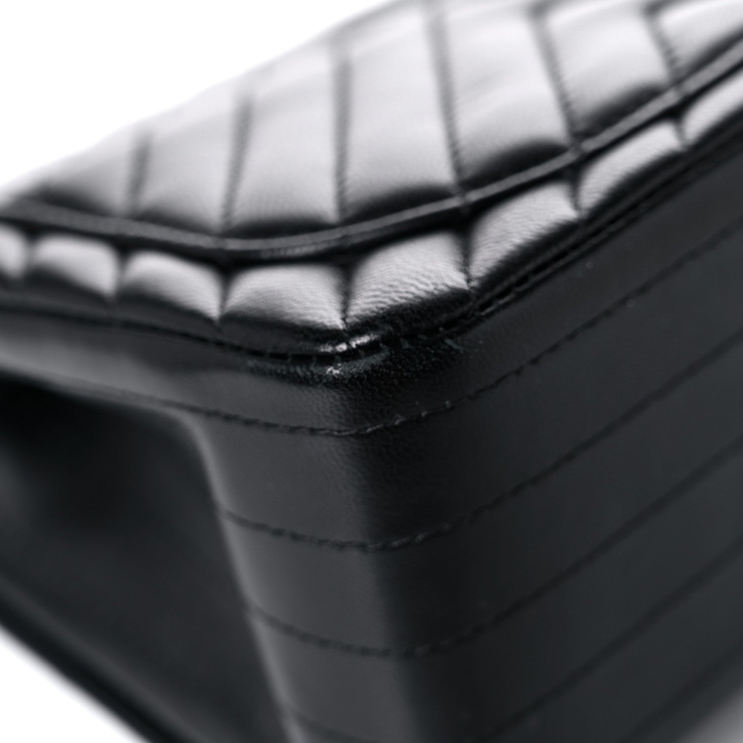 Chanel Lambskin Chevron Quilted Mini Square Flap Black 10 of 14