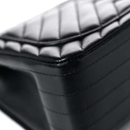 Chanel Lambskin Chevron Quilted Mini Square Flap Black 10 of 14