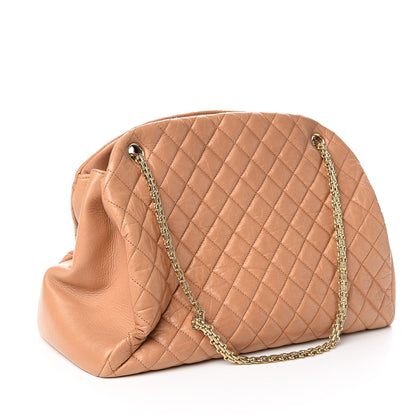 Chanel Aged Calfskin Large Just Mademoiselle Bowling Bag Dark Beige 3 of 11