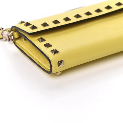 Valentino Garavani Calfskin Rockstud Wristlet Wallet Naples Yellow 9 of 13