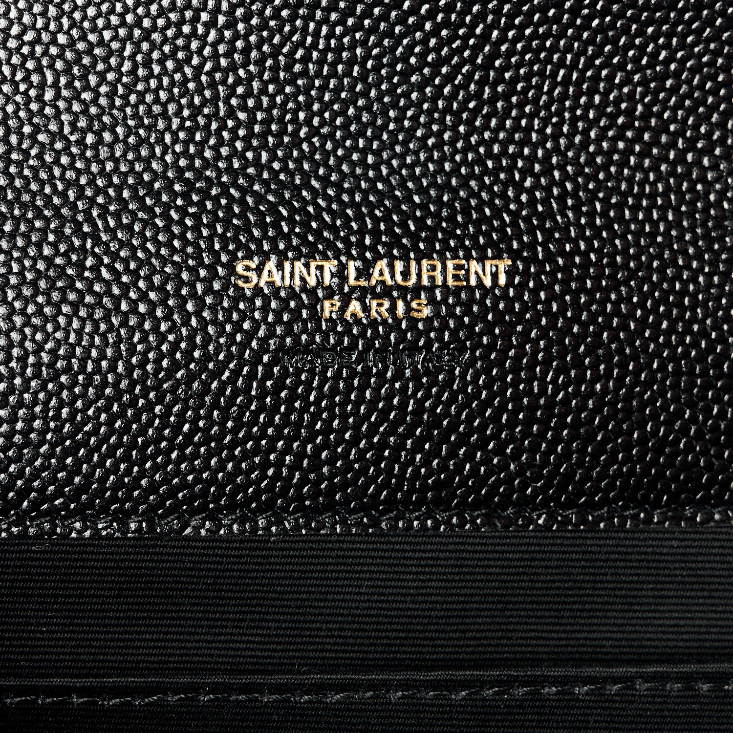 Saint Laurent Grain De Poudre Textured Mixed Matelasse Triquilt Monogram Clutch Black 6 of 11