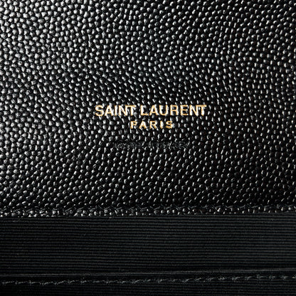 Saint Laurent Grain De Poudre Textured Mixed Matelasse Triquilt Monogram Clutch Black 6 of 11