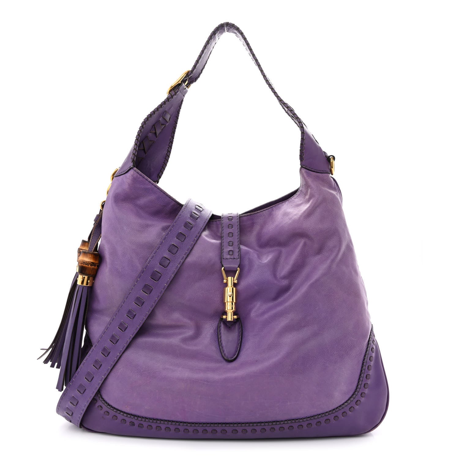 Gucci Calfskin Large New Jackie Hobo Purple 1 of 10