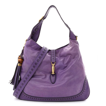 Gucci Calfskin Large New Jackie Hobo Purple 1 of 10