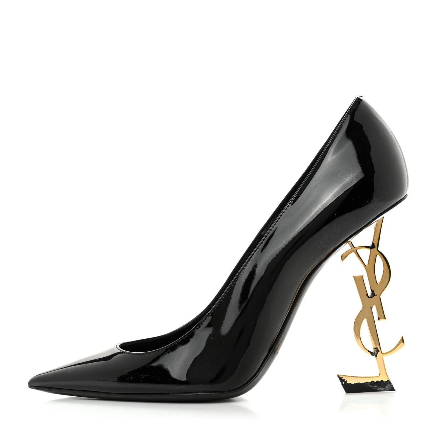 Patent Calfskin Opyum Pumps 39.5 Black Gold