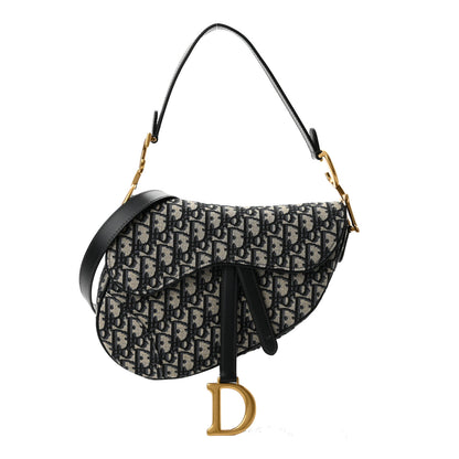 Christian Dior Oblique Saddle Bag With Strap Blue 1 of 11