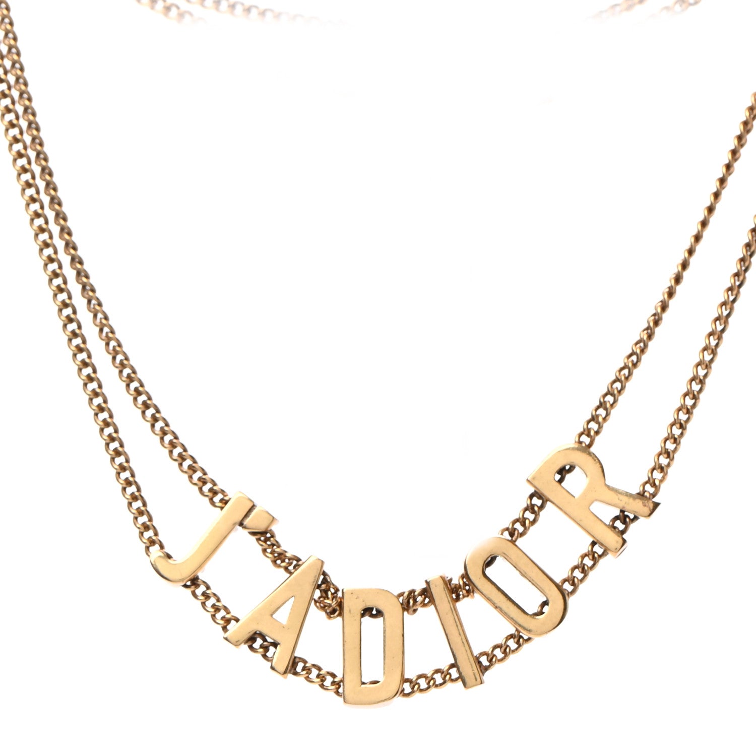 Christian Dior Metal J'Adior Choker Necklace Aged Gold 1 of 5