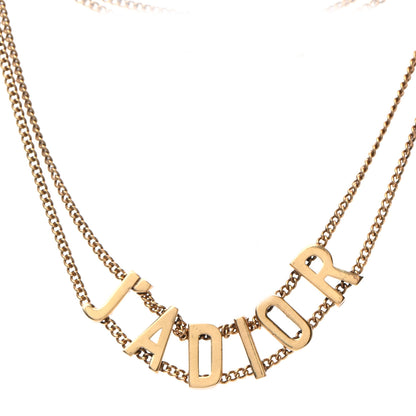 Christian Dior Metal J'Adior Choker Necklace Aged Gold 1 of 5