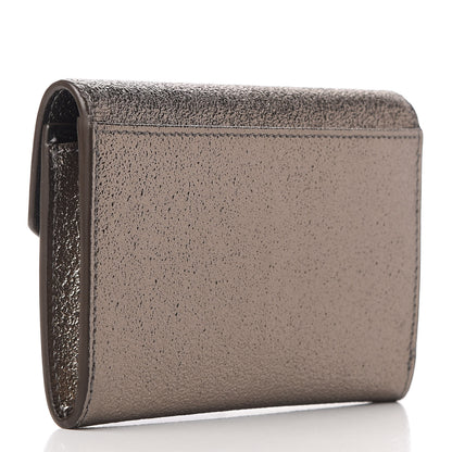 Saint Laurent Grained Metallic Calfskin Small Monogram Envelope Wallet Bronze 3 of 7