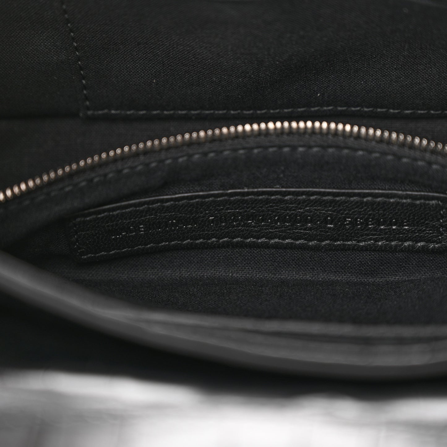 Calfskin Crocodile Embossed Small Lindsay Shoulder Bag Black