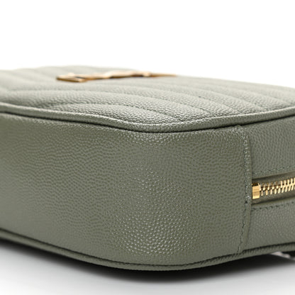 Saint Laurent Grain De Poudre Matelasse Monogram Mini Lou Camera Bag Light Sage 10 of 11