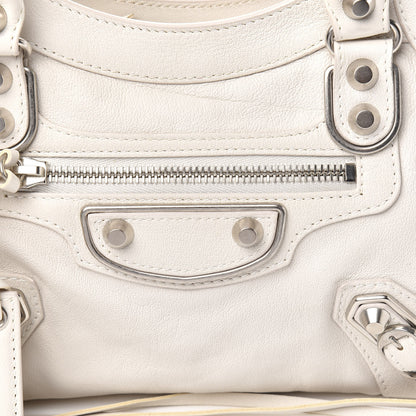 Balenciaga Chevre Silver Metallic Edge Hardware Mini City White 9 of 9
