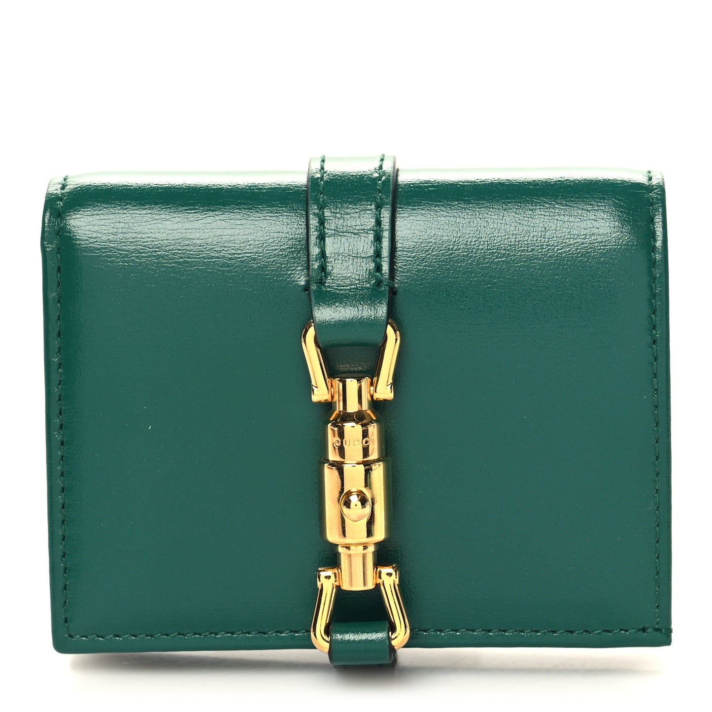 Calfskin Jackie 1961 Card Case Emerald Green