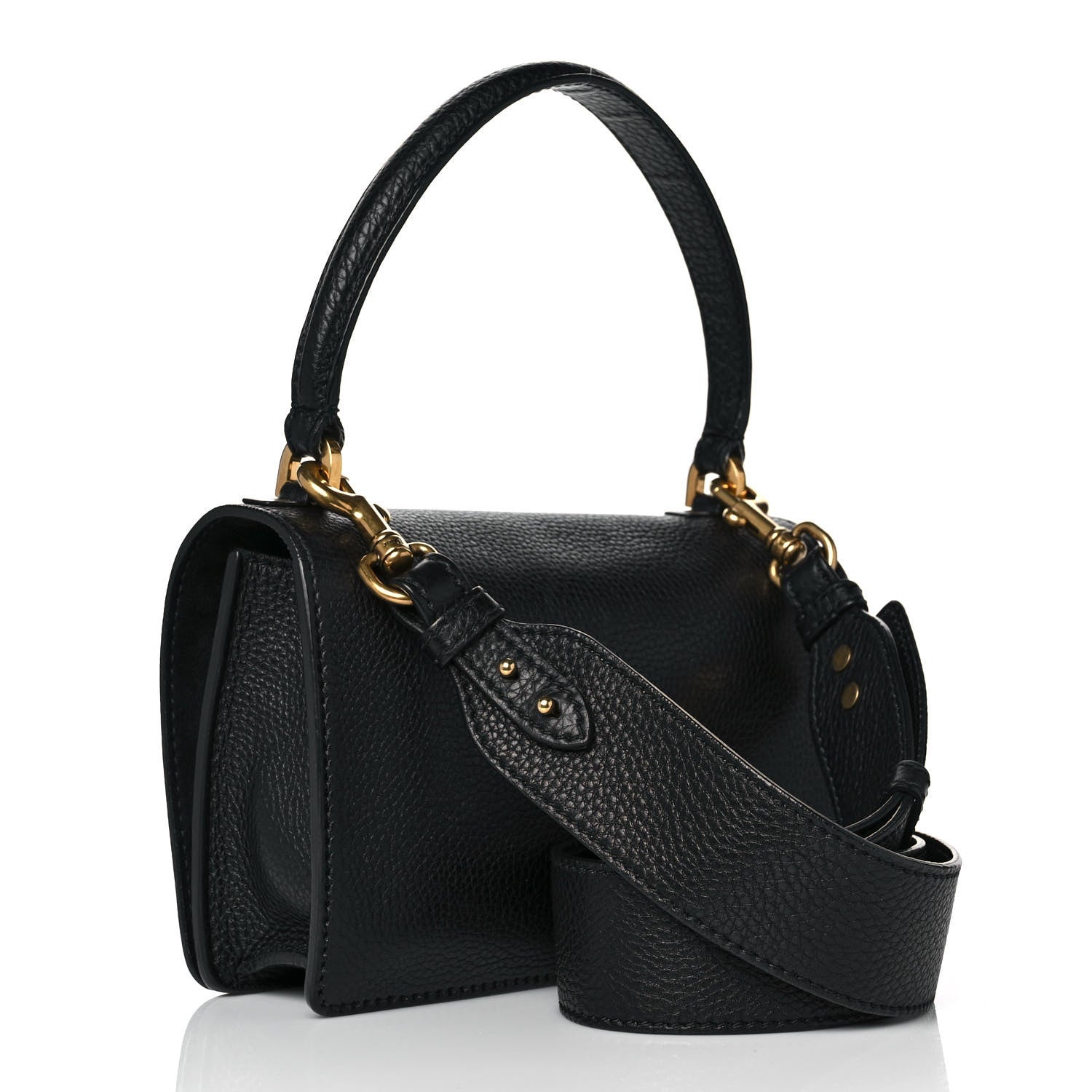 Christian Dior Grained Calfskin Dio(r)evolution Top Handle Flap Bag Black 3 of 9