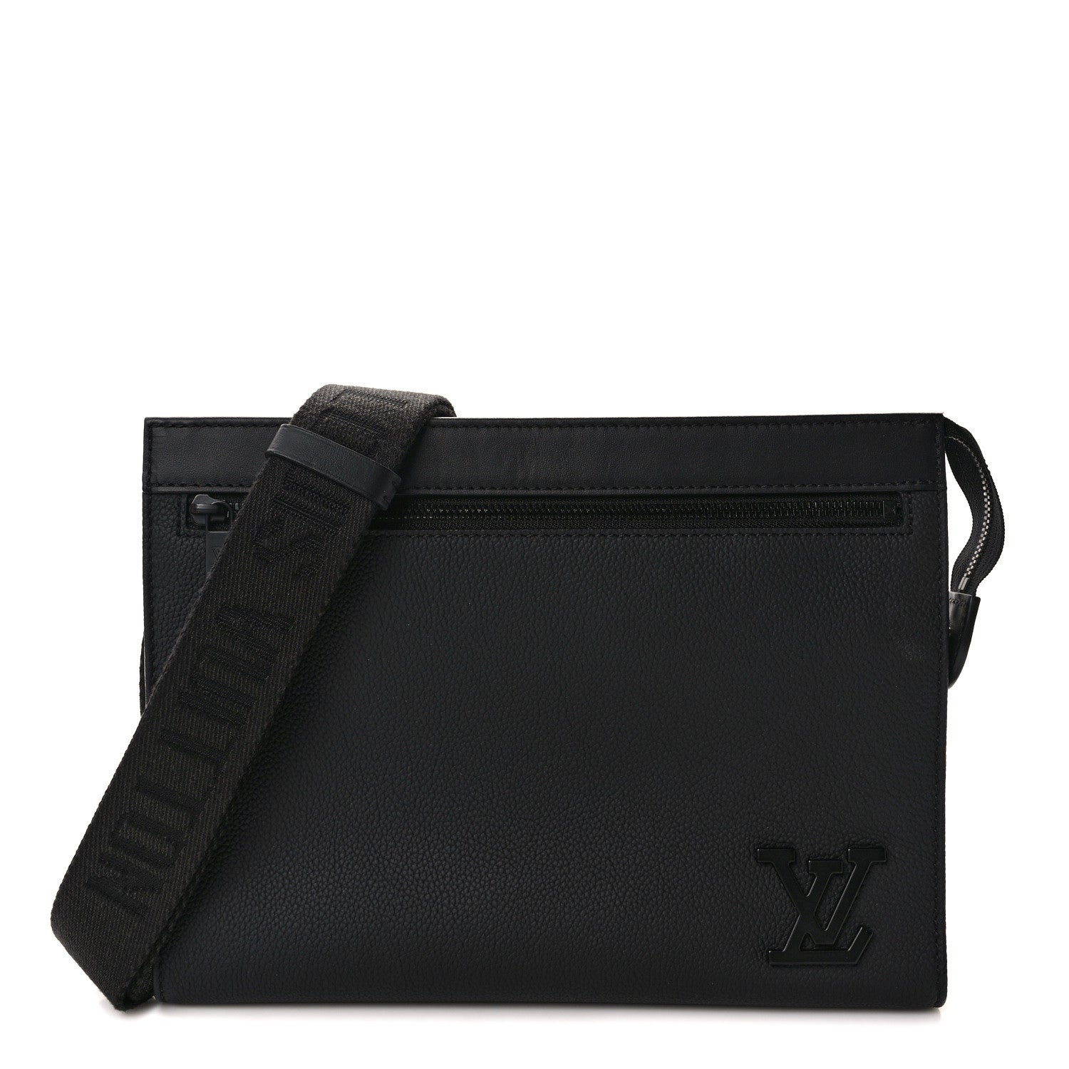 Louis Vuitton Calfskin Aerogram Messenger Black 1 of 8