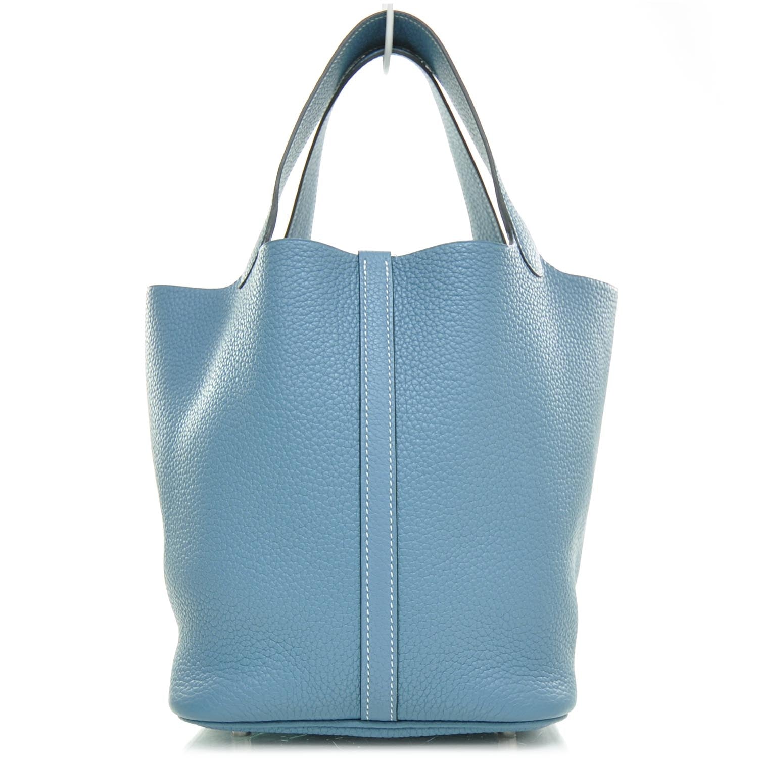 Hermes Taurillon Clemence Picotin MM Blue Jean 1 of 8