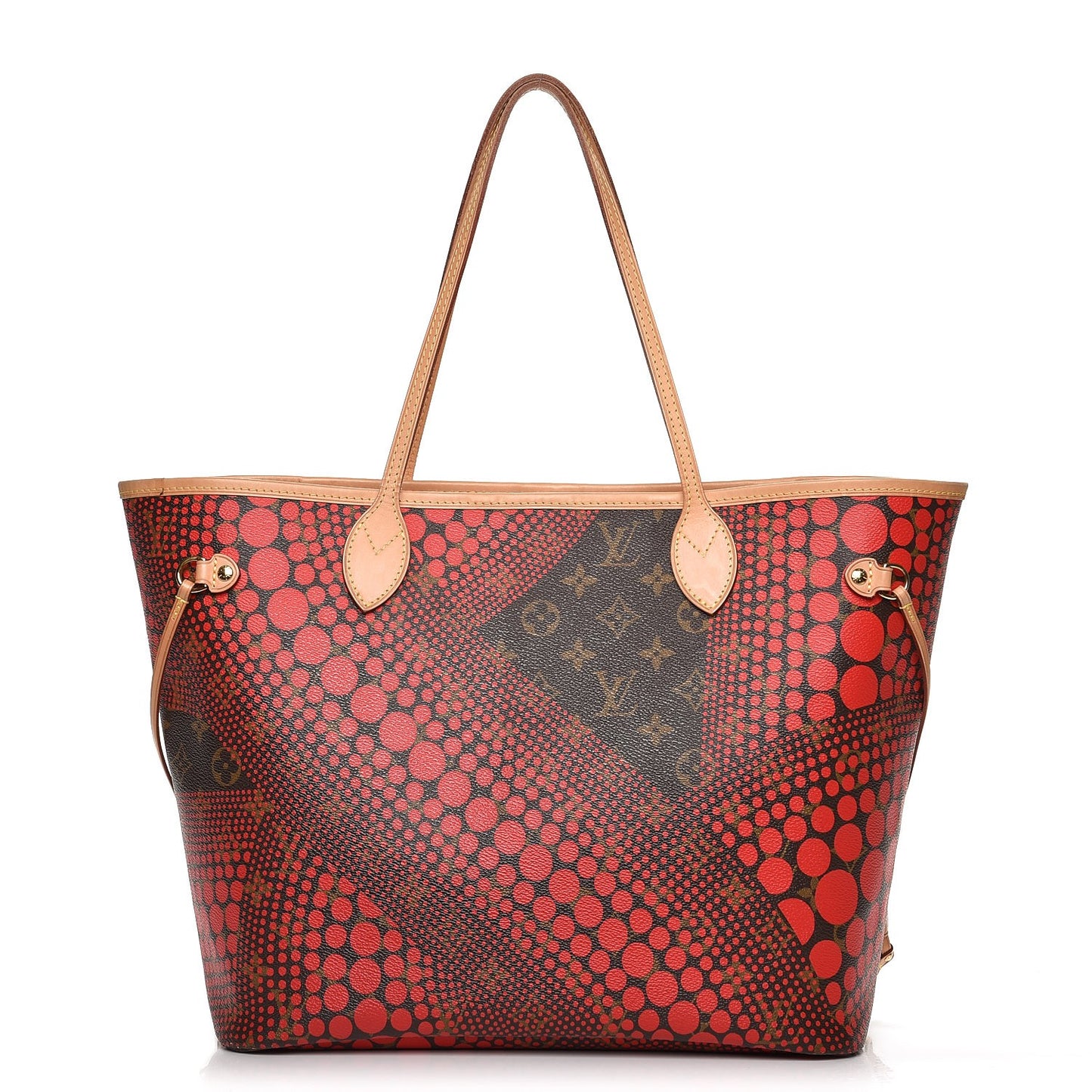 Monogram Kusama Waves Neverfull MM Red
